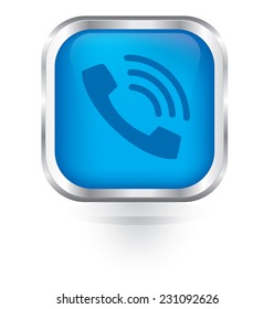 Vector phone icon glossy button 