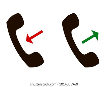 
vector phone icon, incoming and outgoing call