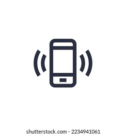 Vector phone icon. Isolated call symbol on white background. Mobile object in round shape. Flat contacts pictogram