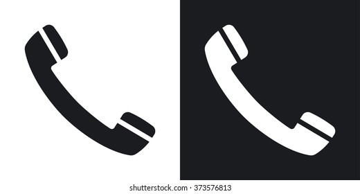 Vector phone icon. Two-tone version on black and white background