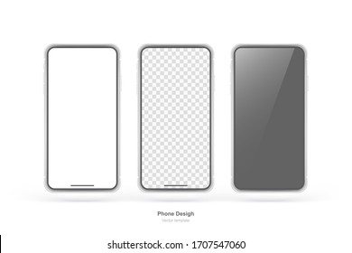 Vector phone isolated on white background.  Mock up with empty screen for business presentations.