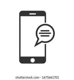 Design des Vektorillustration-Telefonnachrichten-Icons Telefonische Botschaft Symbol für modernes Design einzeln auf weißem Hintergrund.