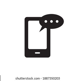 Vector phone message icon design. Phone message icon flat modern style design isolated on white background.