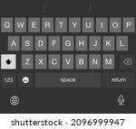 Vector phone mobile keyboard. Screen keypad for smartphone. Flat UI of qwerty icons of alphabet for chat, text, messages. Smart digital buttons for cellphone sms.Design, template of pad for messenger.