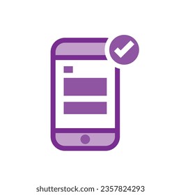 Icono de notificaciones de teléfono vector en smartphone de estilo plano