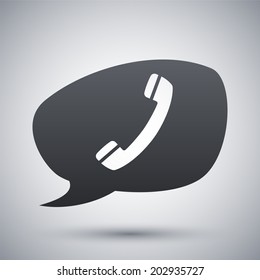 Vector phone on speech bubble icon