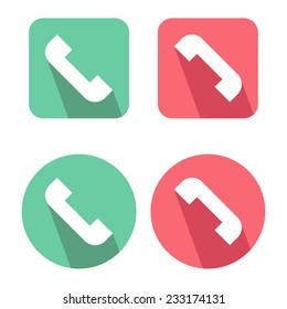 Vector phone on/off signs