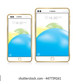 Vector Phone and Pad Gold Front realistic