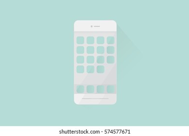 Vector phone with place for app icon. Flat design. 