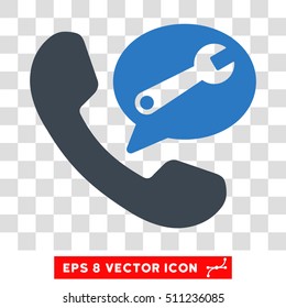 Vector Phone Service Message EPS vector pictogram. Illustration style is flat iconic bicolor smooth blue symbol on a transparent background.