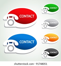 Vector phone stickers - contact icons