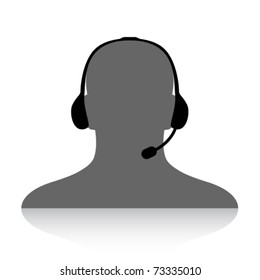 Vektor-Telefon-Unterstützung Silhouette