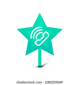 Vector phone support web button, digital technology concept, old phone icon