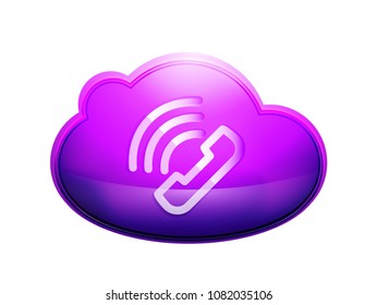 Vector phone support web button, digital technology concept, old phone icon