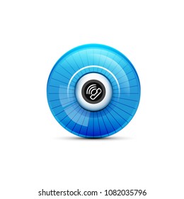 Vector phone support web button, digital technology concept, old phone icon