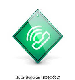 Vector phone support web button, digital technology concept, old phone icon