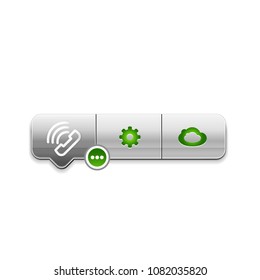 Vector phone support web button, digital technology concept, old phone icon