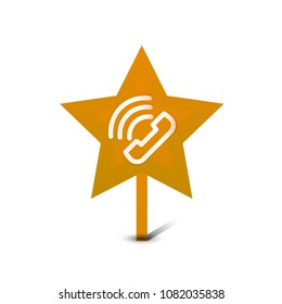 Vector phone support web button, digital technology concept, old phone icon
