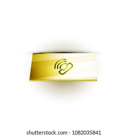 Vector phone support web button, digital technology concept, old phone icon