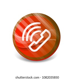 Vector phone support web button, digital technology concept, old phone icon