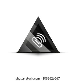 Vector phone support web button, digital technology concept, old phone icon
