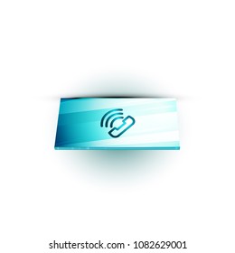 Vector phone support web button, digital technology concept, old phone icon
