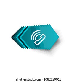 Vector phone support web button, digital technology concept, old phone icon