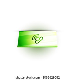 Vector phone support web button, digital technology concept, old phone icon