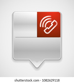 Vector phone support web button, digital technology concept, old phone icon