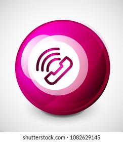 Vector phone support web button, digital technology concept, old phone icon