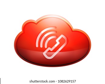 Vector phone support web button, digital technology concept, old phone icon