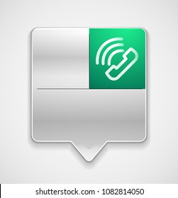 Vector phone support web button, digital technology concept, old phone icon