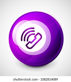 Vector phone support web button, digital technology concept, old phone icon