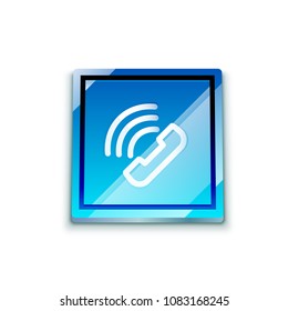 Vector phone support web button, digital technology concept, old phone icon