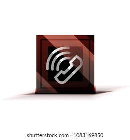 Vector phone support web button, digital technology concept, old phone icon