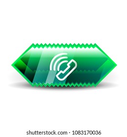 Vector phone support web button, digital technology concept, old phone icon