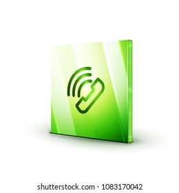 Vector phone support web button, digital technology concept, old phone icon