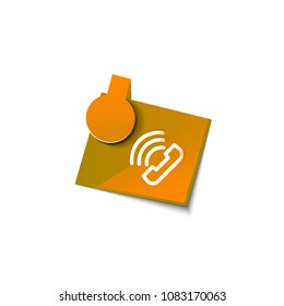 Vector phone support web button, digital technology concept, old phone icon
