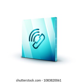 Vector phone support web button, digital technology concept, old phone icon