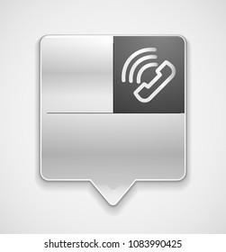 Vector phone support web button, digital technology concept, old phone icon