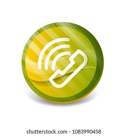 Vector phone support web button, digital technology concept, old phone icon