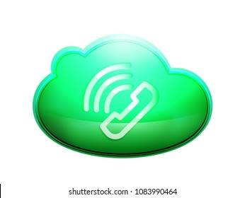 Vector phone support web button, digital technology concept, old phone icon