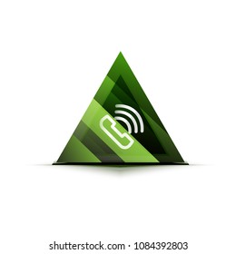Vector phone support web button, digital technology concept, old phone icon