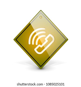 Vector phone support web button, digital technology concept, old phone icon