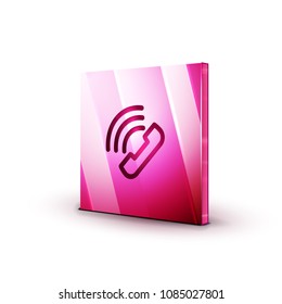 Vector phone support web button, digital technology concept, old phone icon