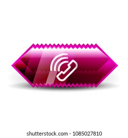 Vector phone support web button, digital technology concept, old phone icon