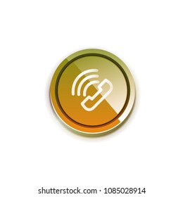 Vector phone support web button, digital technology concept, old phone icon
