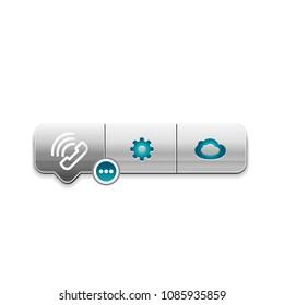 Vector phone support web button, digital technology concept, old phone icon