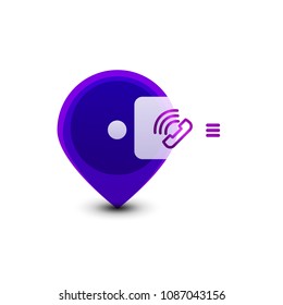 Vector phone support web button, digital technology concept, old phone icon