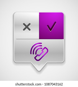 Vector phone support web button, digital technology concept, old phone icon